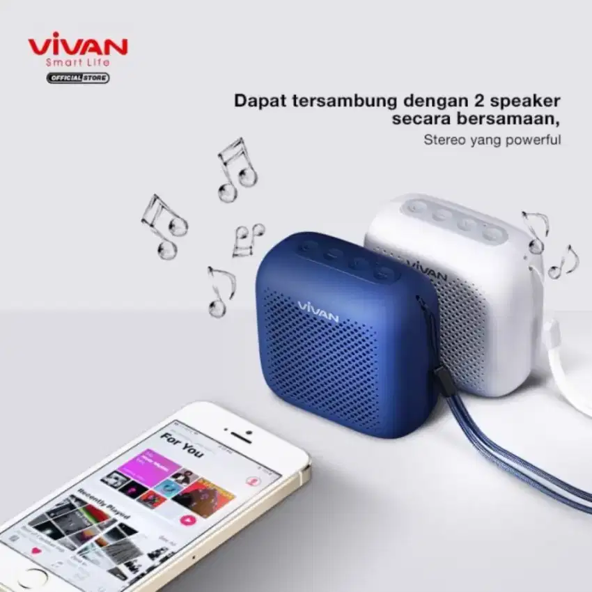 Speaker Bluetooth Vivan Wireless Wateeproof Alarm Original