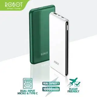 Powerbank ROBOT 10000mAh RT180 Dual Input Port Type C & Micro USB