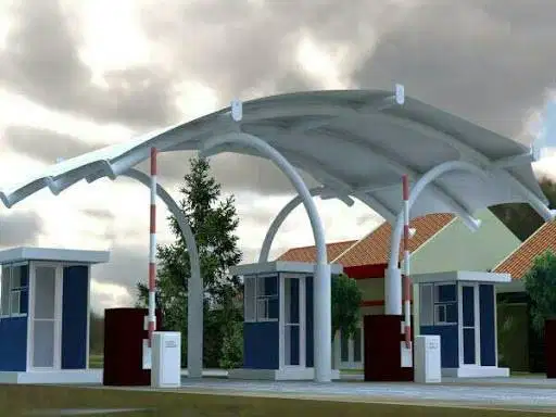 PASANG ATAP CANOPY MEMBRANE LOKET dan TEMPAT PARKIR