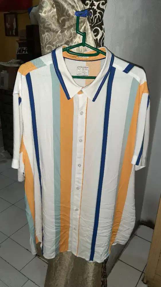 Kemeja Shirt GUESS Rogen Ridley Strip Original size XL