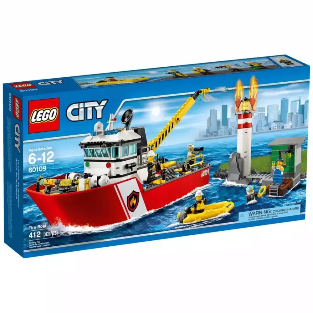 Mainan bricks lego perahu.kapal layar fire boat