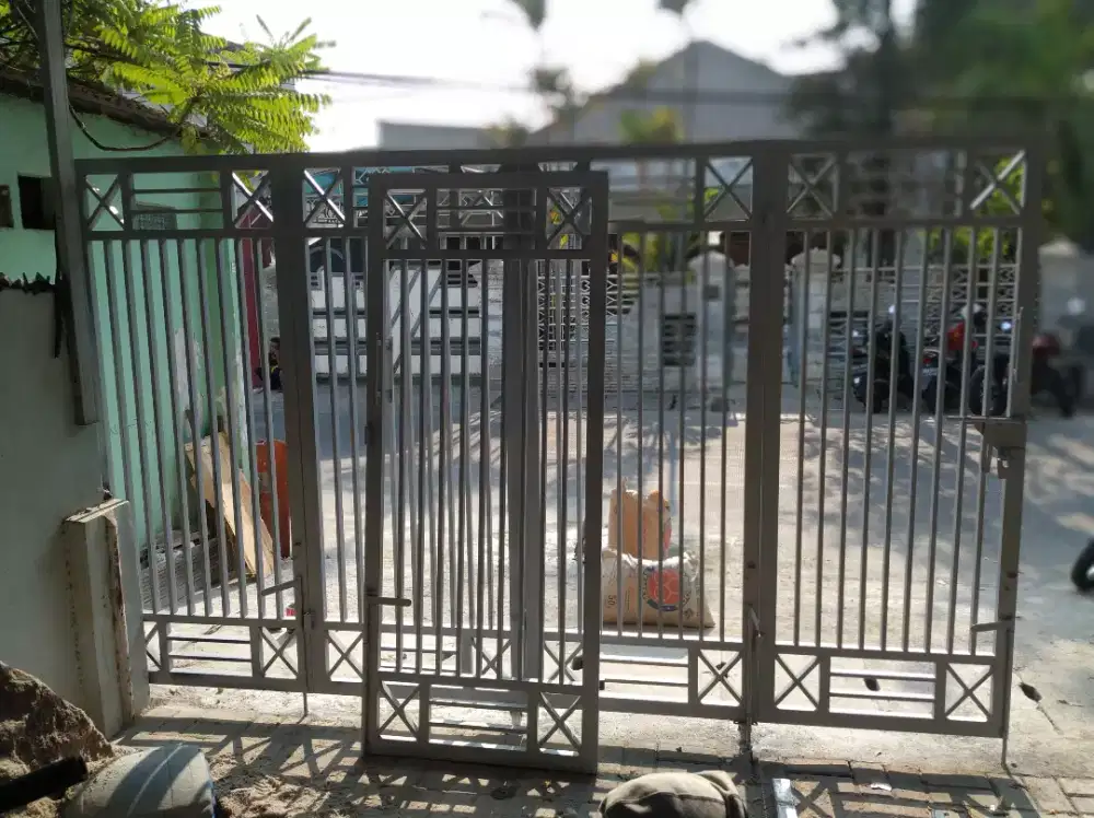 pintu pagar dari besi holo galvanis dan stenlist