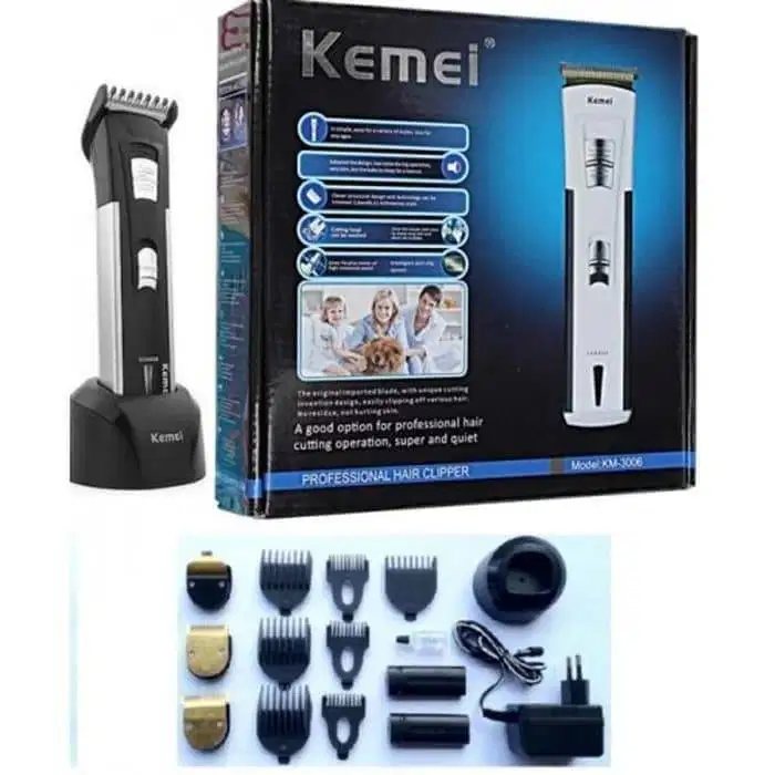 KM 3006 Mesin Cukur rambut kumis dan jenggot system cas kemei 3006