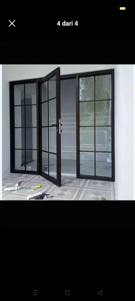Jual kusen pintu satu dan pintu dua dari bahan aluminium dan kayu