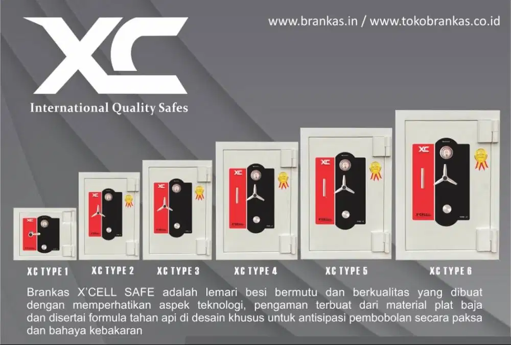Brankas XCELL type 1 Brangkas Lemari besi Tahan Api Safety Cash Box