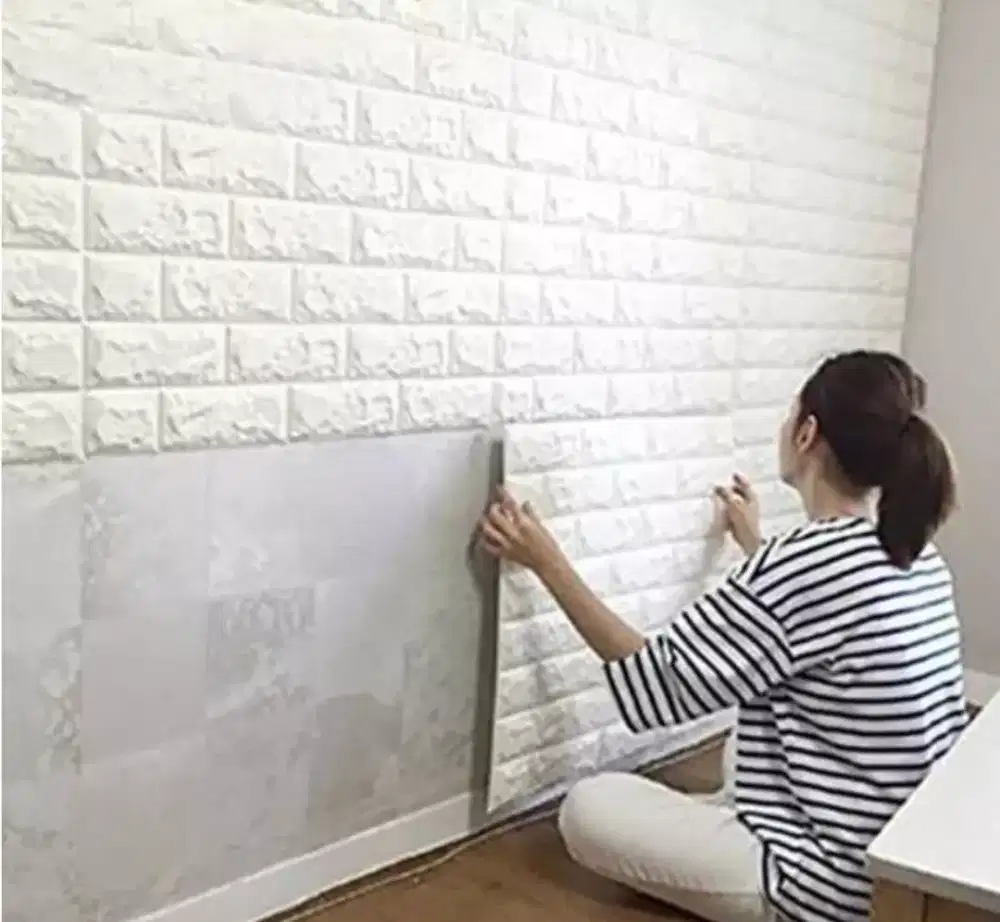 Bata putih 3D stiker