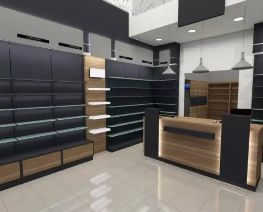 etalase perlengkapan usaha,mebel,bangunan,renovasi,tukang,aluminium