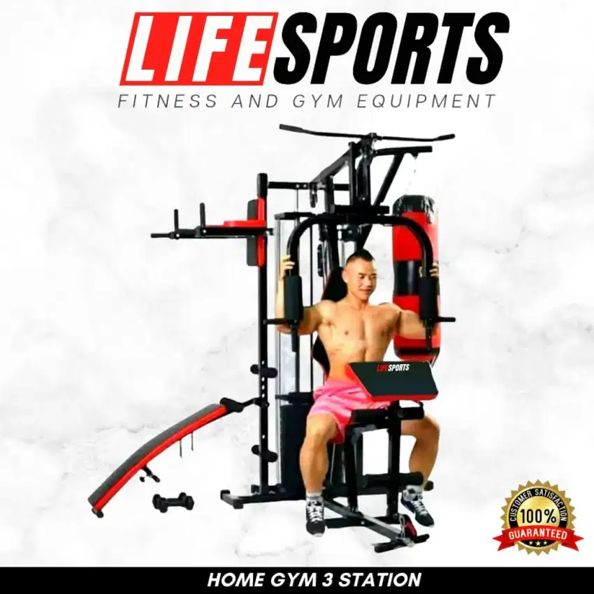 alat fitness home gym samsak 3 sisi