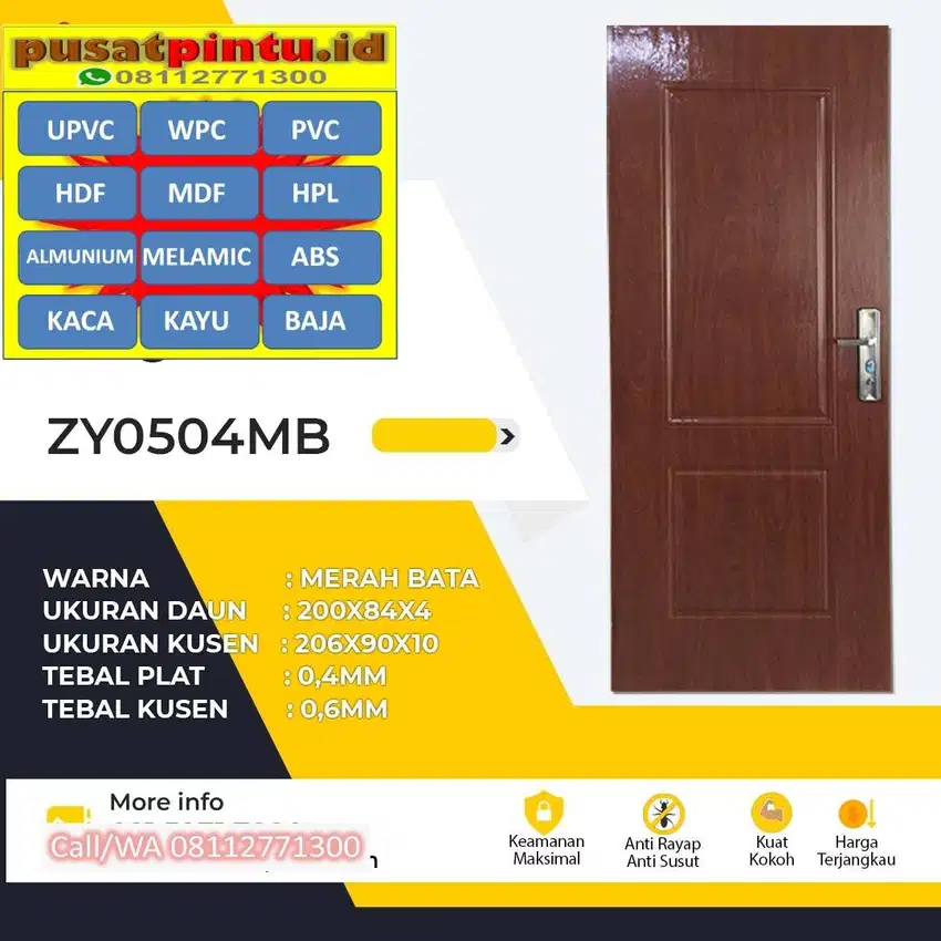 Pintu Baja Motif Kayu Termurah