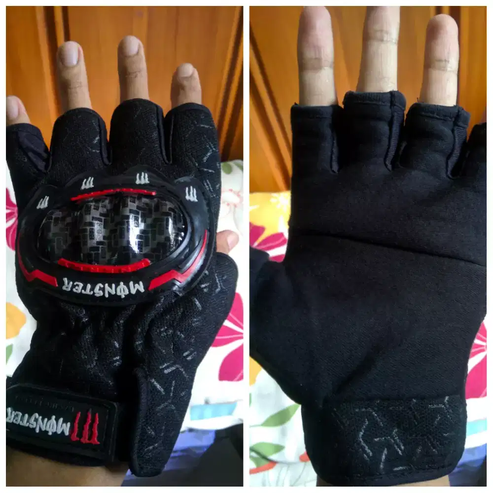 Sarung tangan setengah jari batok MONSTER ENERGY murah
