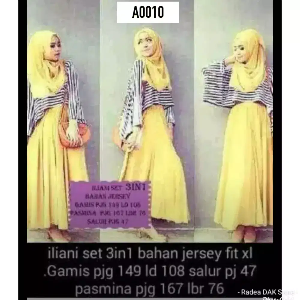 Baju hijab kuning terang