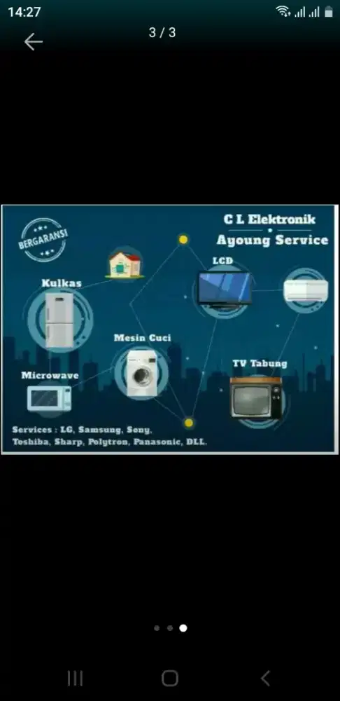 service TV Led lcd plasma. Mesin cuci kulkas.dll