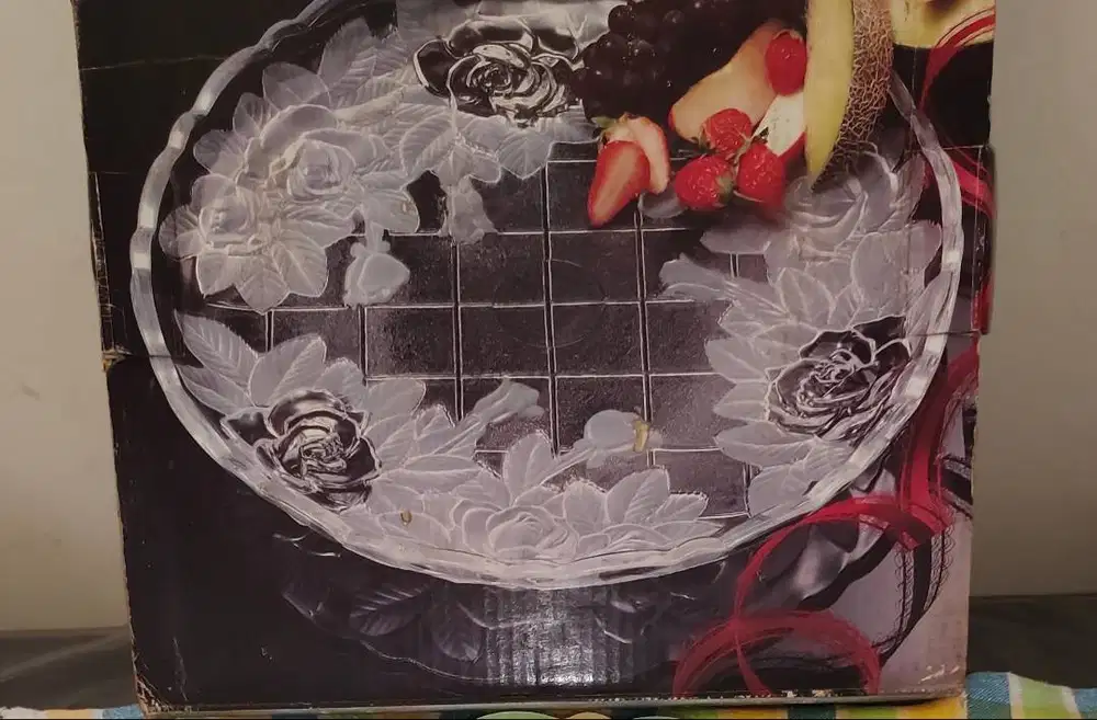 Japan Round Platter dia 14 (P-63) Climbing Rose-Snow Rose