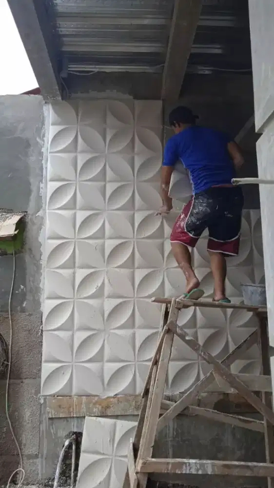3D wall gypsum, gypsum 3D kekinian, panel gypsum