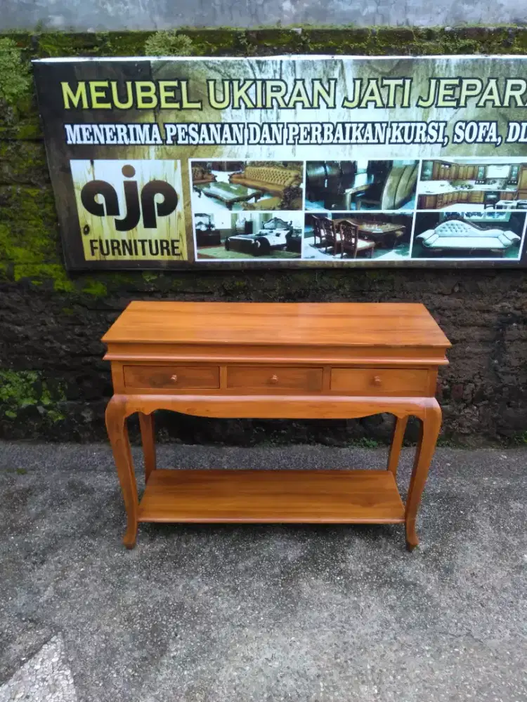 Meja konsol polos jati