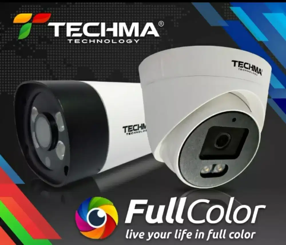 Paket Techma 1080P Full color siang malam berwarna