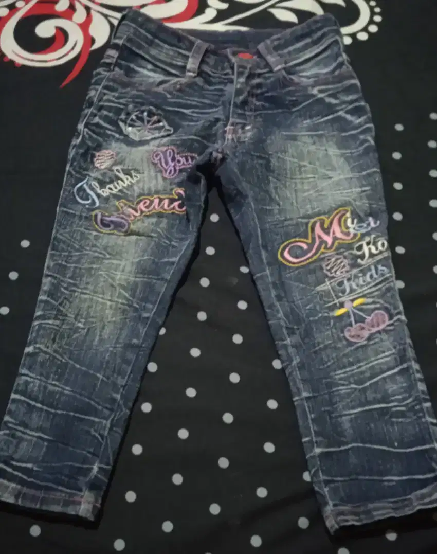 Celana panjang jeans anak cewek 2-3 tahunan