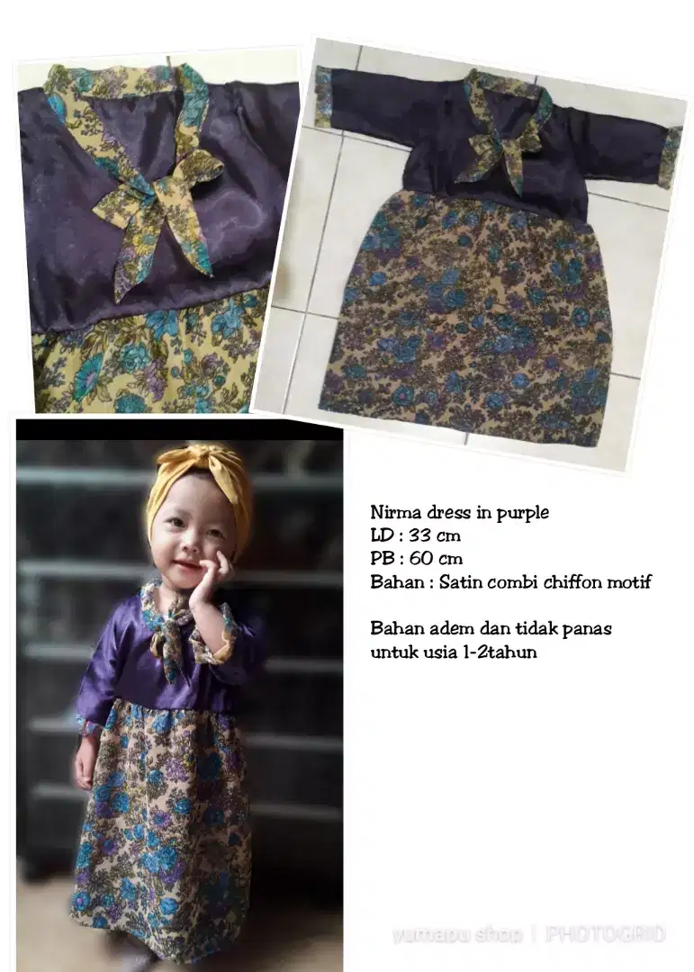 Nirma dress in purple 1-2 tahun