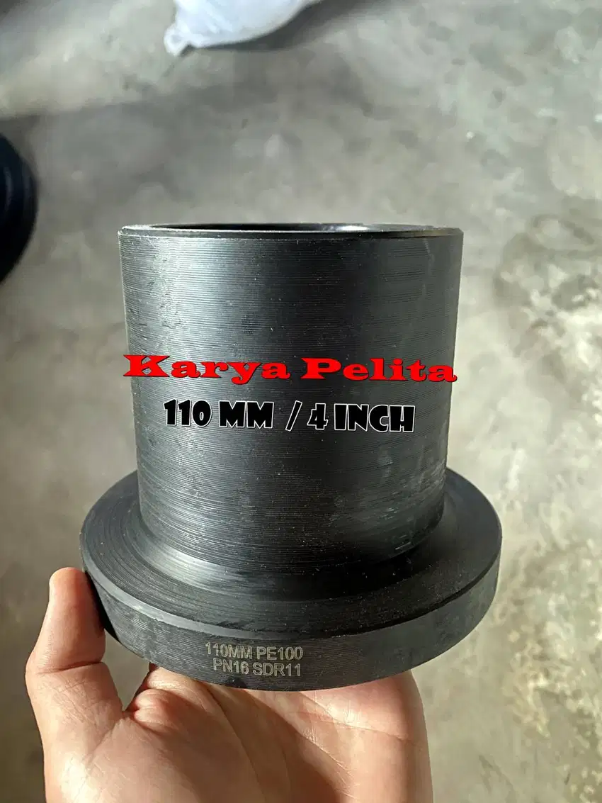 stub end hdpe 110 mm (4 inch) pn 16 sdr 11 ready stock