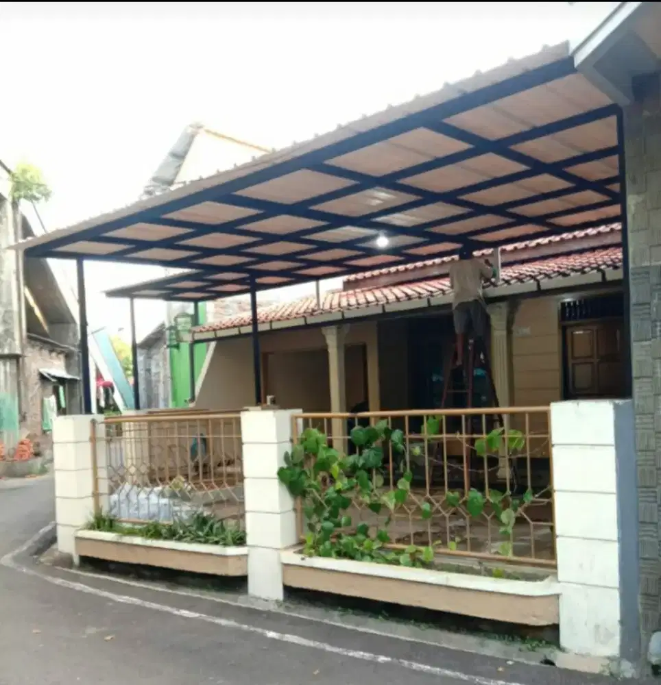 Pemasangan rangka atap rumah atau kanopi baja ringan dan besi
