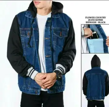 Jaket store denim hoodie