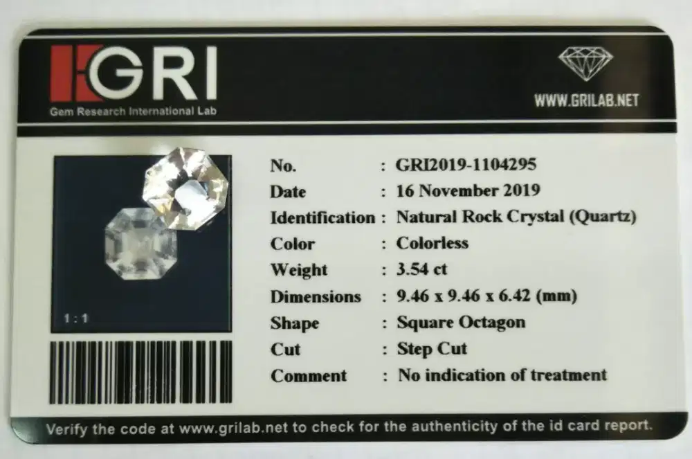 Gorgeous! 3.54 carat VS Octagon Natural White Quartz Brazil