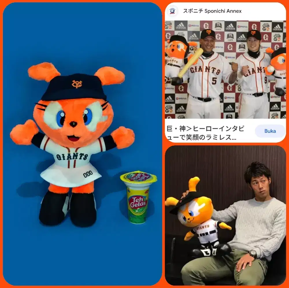 Boneka Kelinci Baseball Yomiuri Giants Import Jepang Original