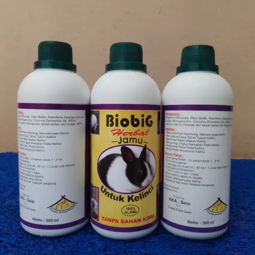 BIOBIG 500ml Jamu Vitamin Suplemen Herbal Kelinci Anti Kembung Mecret