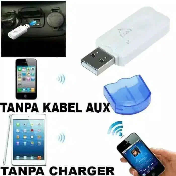 Dongle USB Bluetooth Receiver Audio Music tanpa kabel Aux