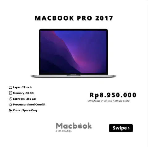 MACBOOK PRO 2017 RAM 16/256 GB 13