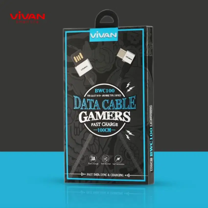 Kabel data Charger Gaming Vivan Micro Type C iPhone Original