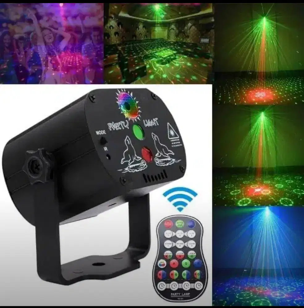Lampu Disco Sorot LED RGB Laser Proyektor Diskotik Panggung