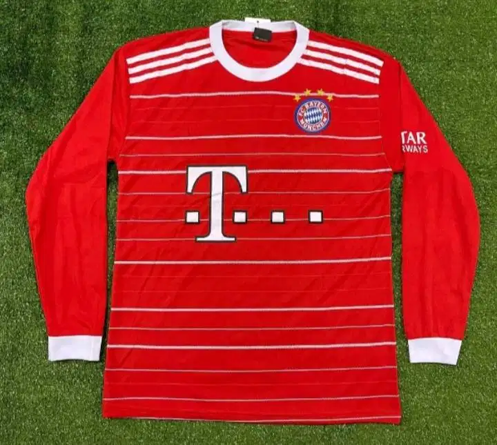 Jersey kaos baju futsal lengan panjang bayer munchen red strip