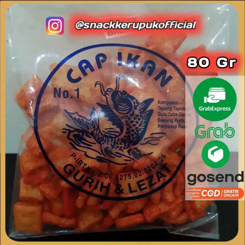 Snack Kerupuk Model Jangek Balado Ikan Keripik Pedas