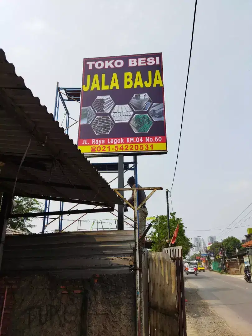 Papan nama plang rambu signage toko kantor billboard
