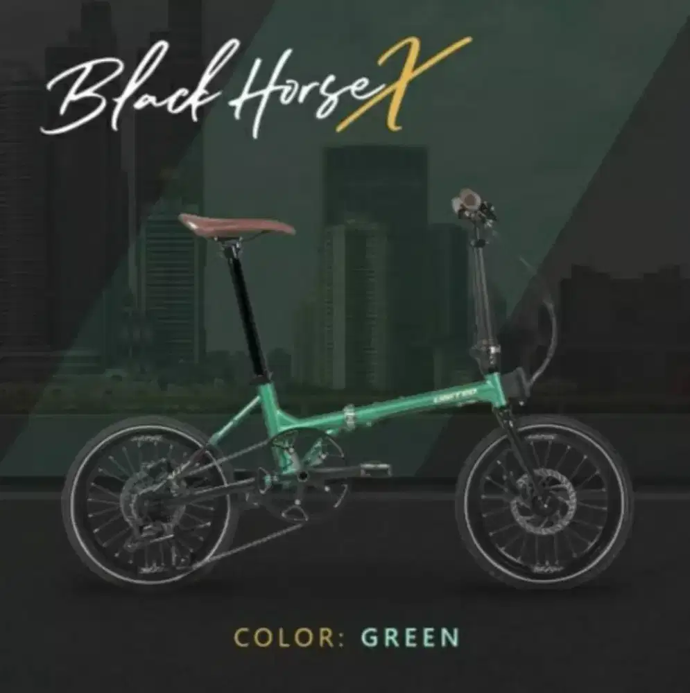 Sepeda lipat UNITED BIKE BLACK HORSE X (20.1) baru