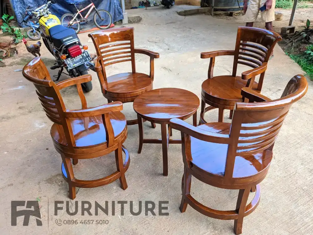 Kursi teras puter jati free ongkir