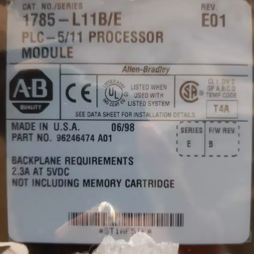 CPU ALLEN BRADLEY-PLC 5/11 p/n 1785-L11B..