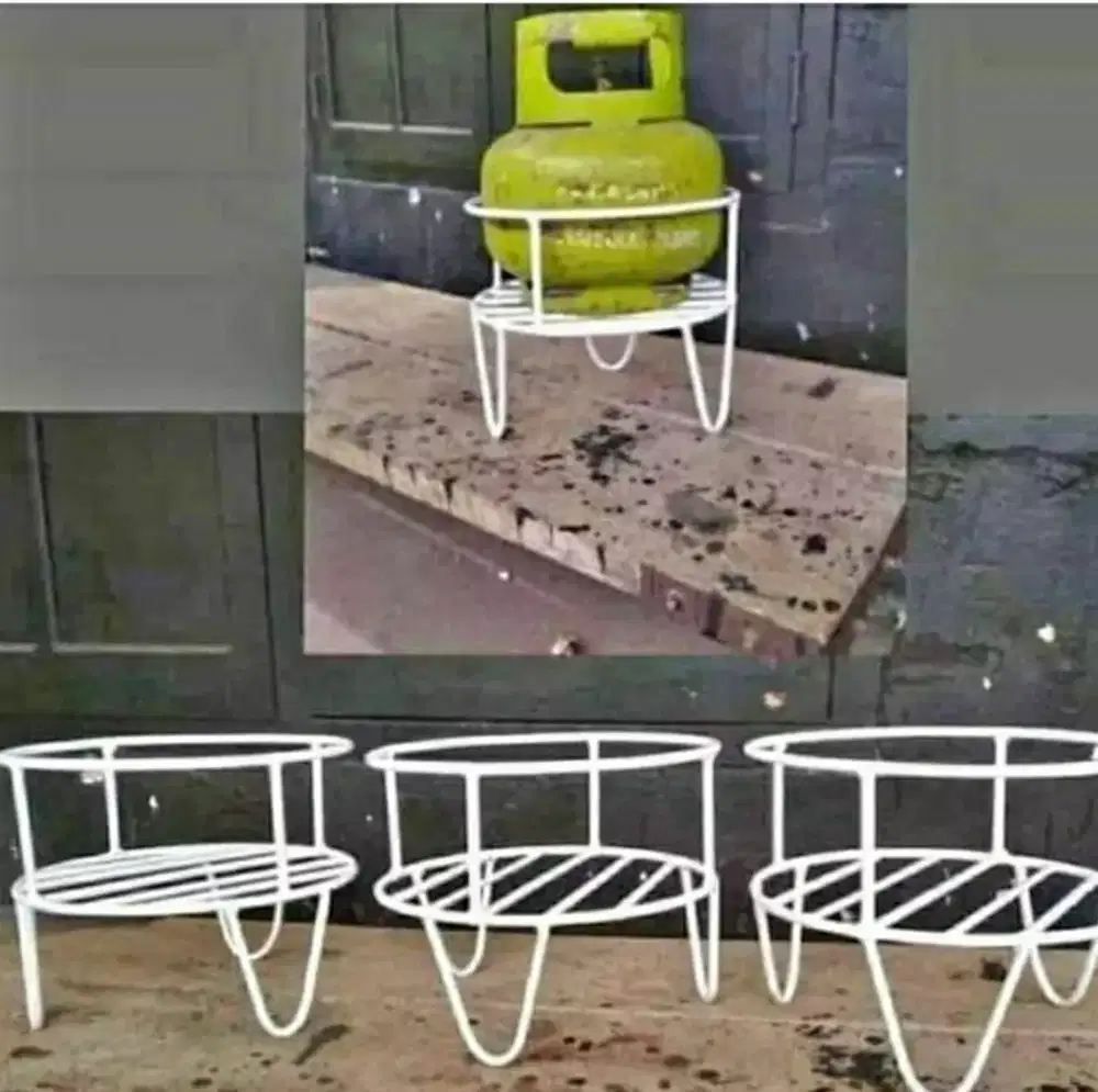 Dudukan/tatakan tabung gas LPG bahan besi kokoh dan stylish