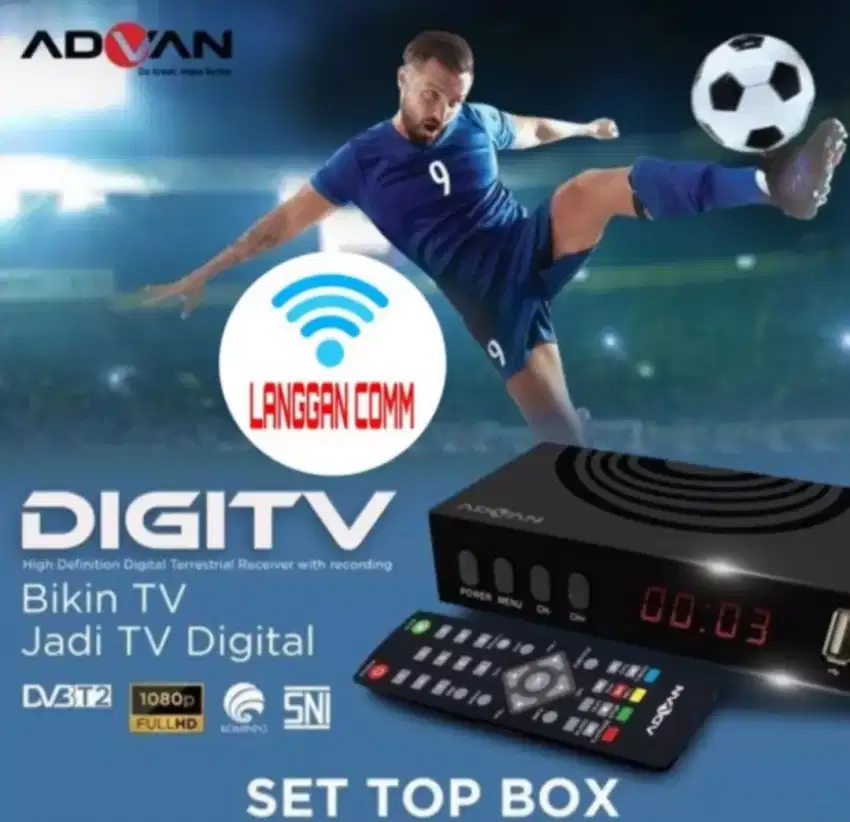 Receiver set top box advan digi tv original garansi