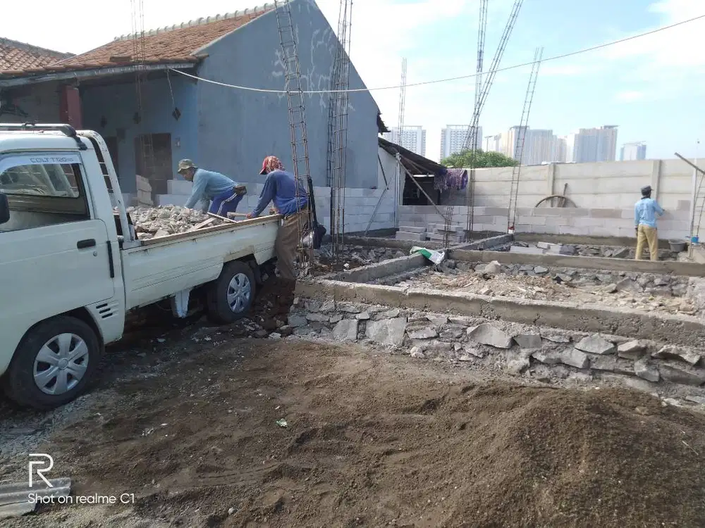 Urugan puing,buang puing ,tanah merah ,pindahan,dll