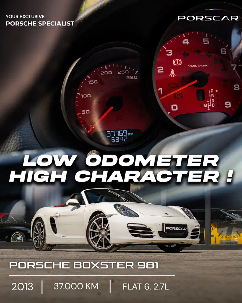 PORSCHE BOXSTER 981 2013 WHITE IN BLACK | ATAP MERAH