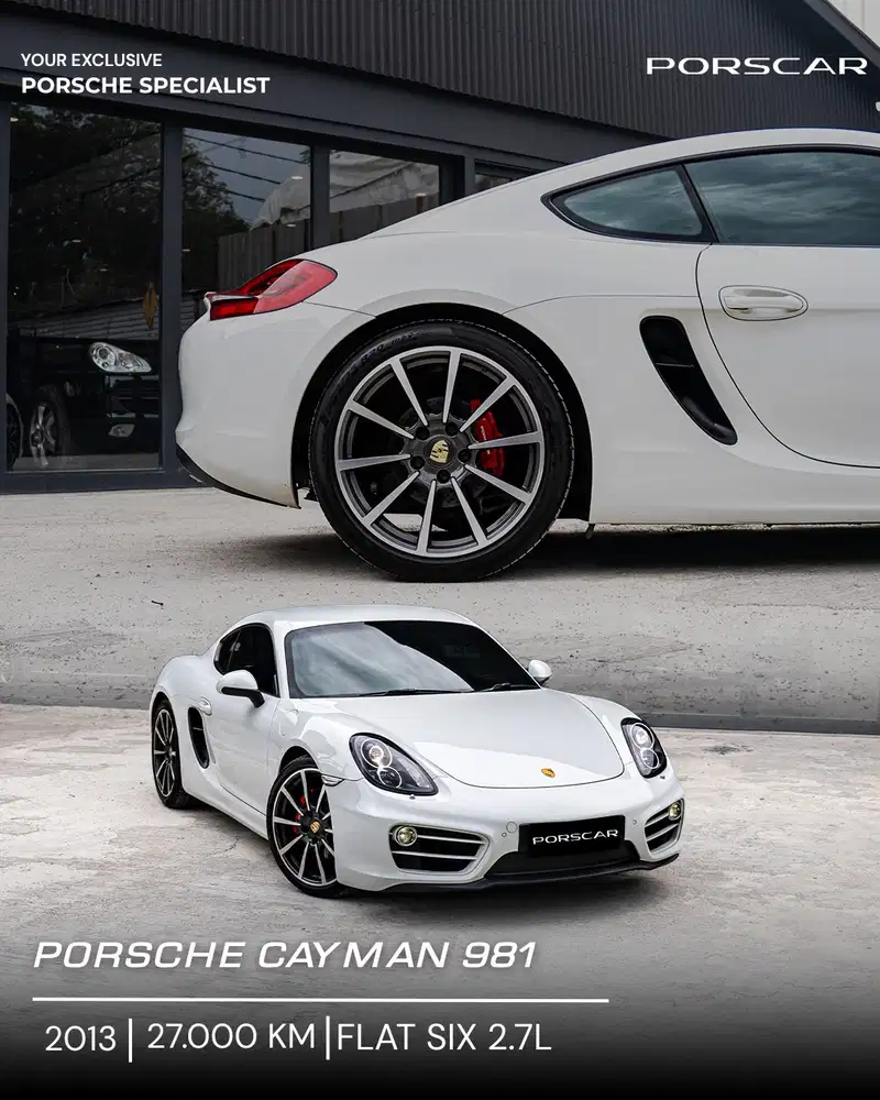 PORSCHE CAYMAN 981 PUTIH 2013 LOW ODO