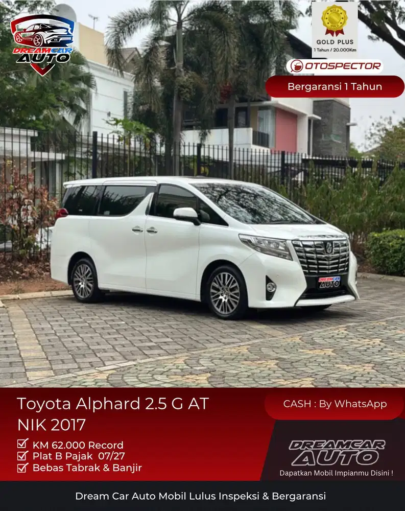 [KM62RB] Toyota Alphard G ATPM NIK 2017