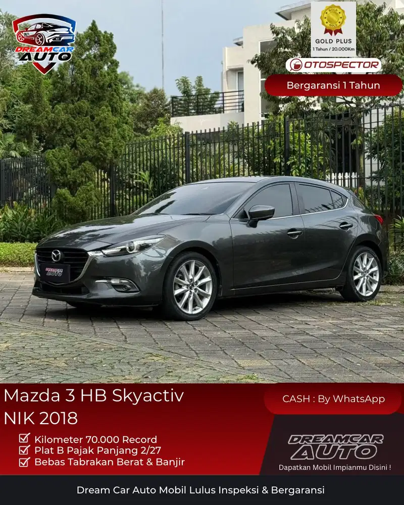 [KM70RB] Mazda 3 Hatchback NIK 2018 Skyactiv