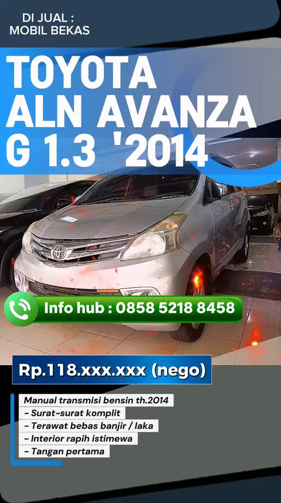 Toyota ALN Avanza G 1.3 MT 2015 Bensin