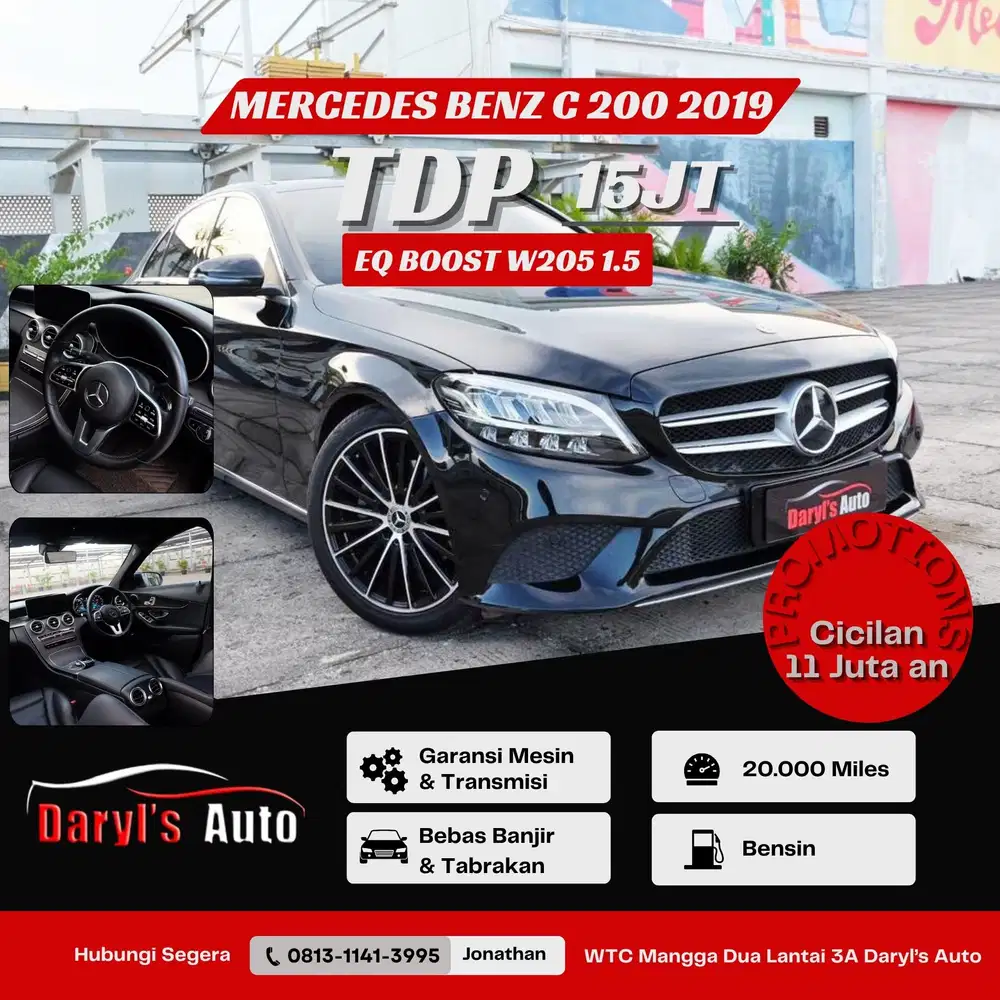 [ LOW KM ] DP 45 Juta Mercedes Benz C200 EQ Boost 2019 W205