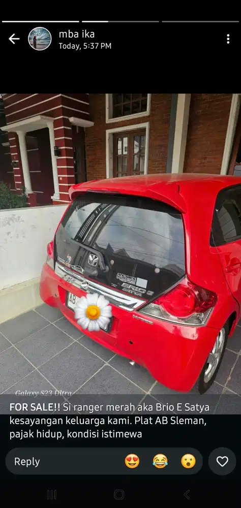 Honda Brio Satya 2016 Bensin
