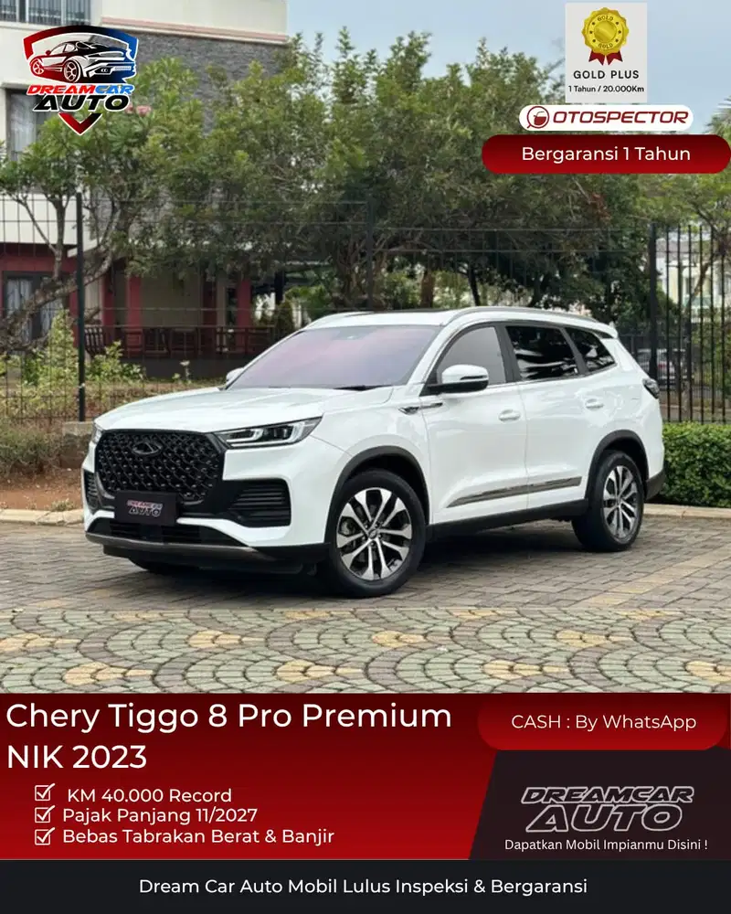[KM40RB] Chery Tiggo 8 Pro Premium NIK 2023 Bensin