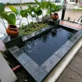 Kolam. Ikan air mancur dan taman